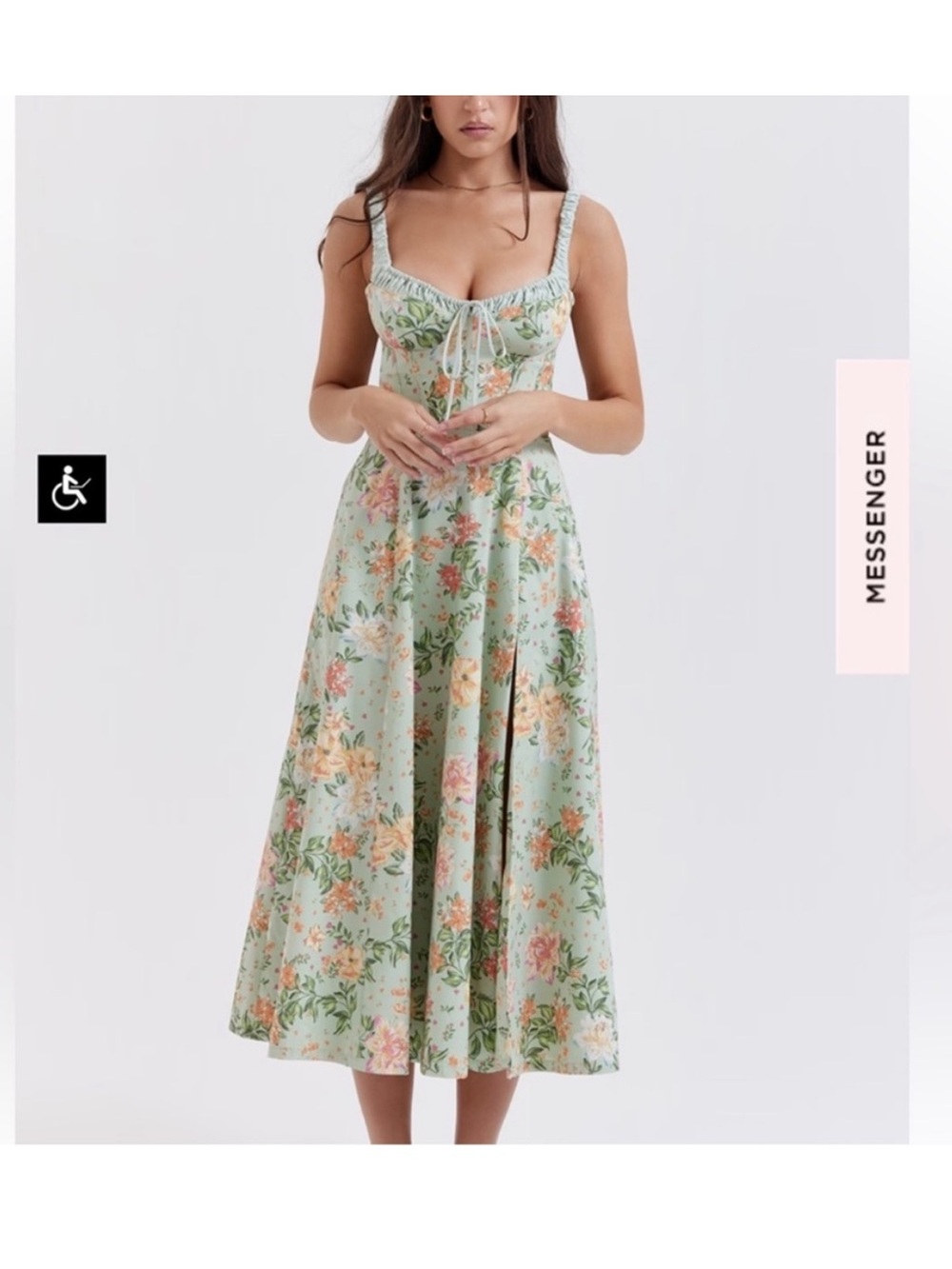 House of CB Mint Floral Midi Dress